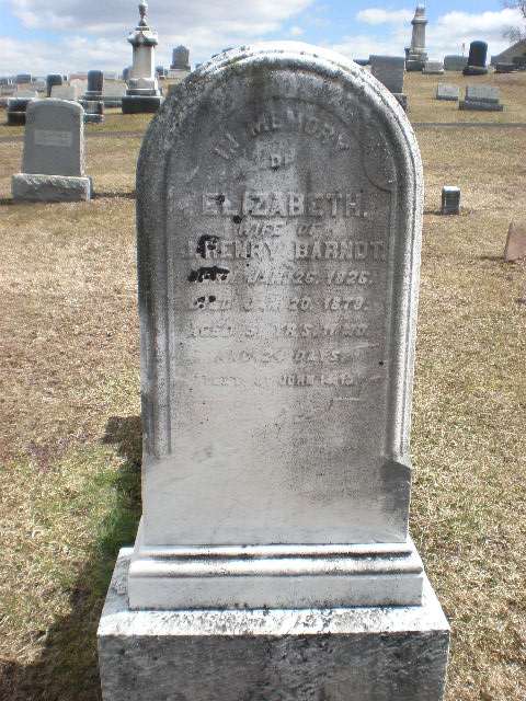 Headstone, Elizabeth Barndt